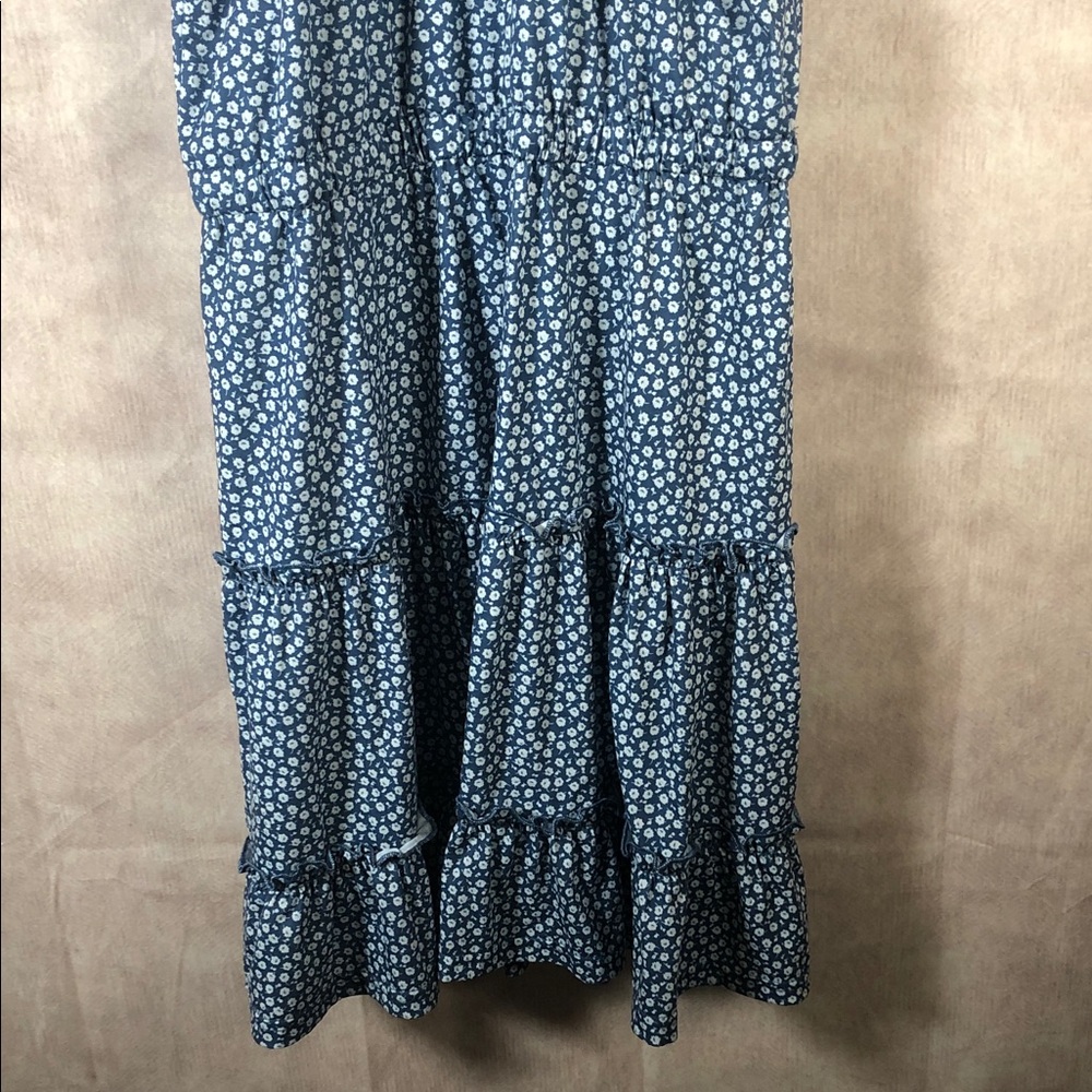 Blue Floral Ruffle Dress - Picture 6 of 6
